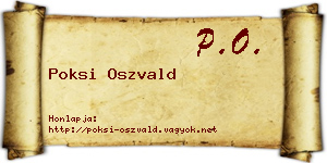 Poksi Oszvald névjegykártya